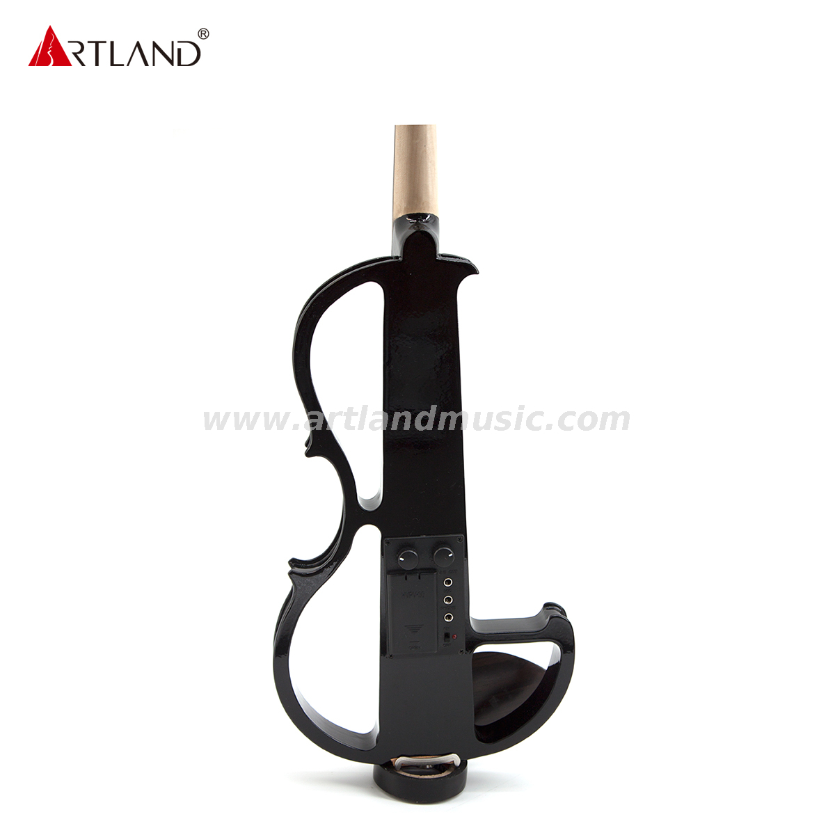 Violín eléctrico de madera de barro negra con arco de color negro (EV003)