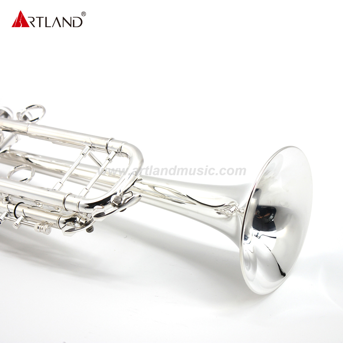 Instrumento de latón profesional trompeta plateada con estuche (ATR8335)