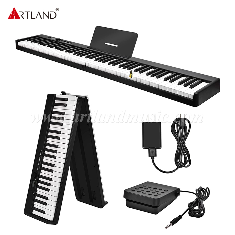 Piano digital plegable Teclado de 88 teclas, piano eléctrico portátil Bluetooth (ABX20-88)