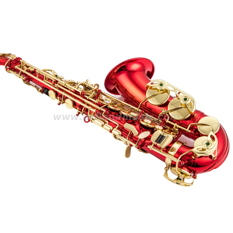 Eb Alto Saxofon Gold Lacquer Key Red Cuerpo