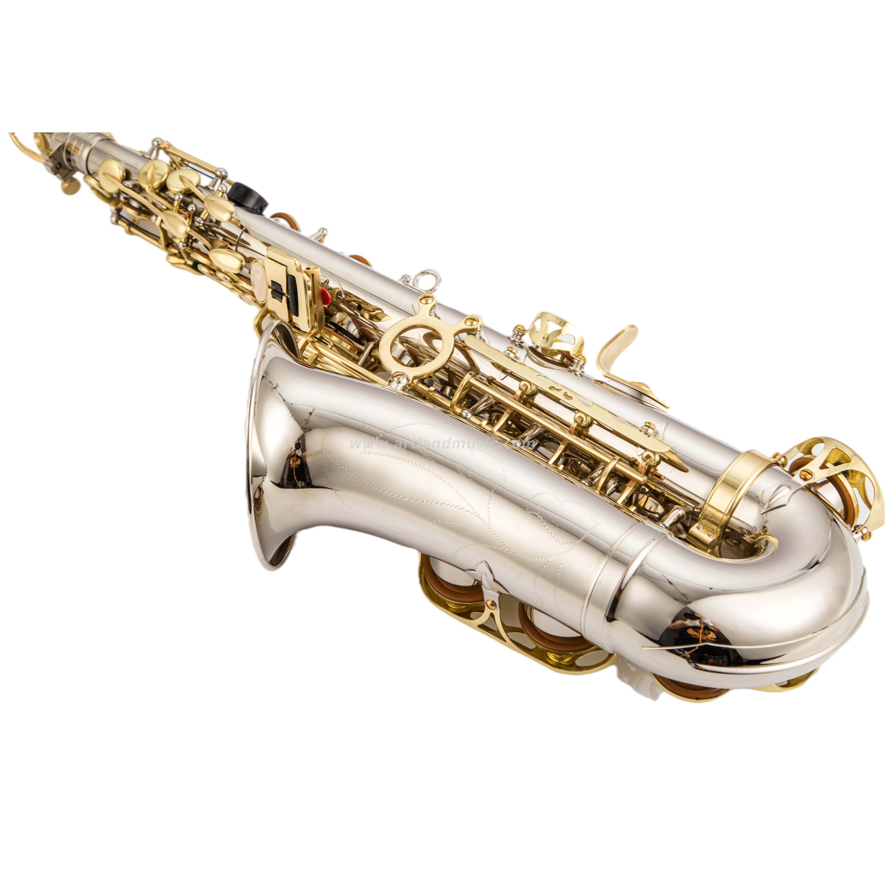Níquel terminado alto saxofón con llave de oro (AAS5505NL)