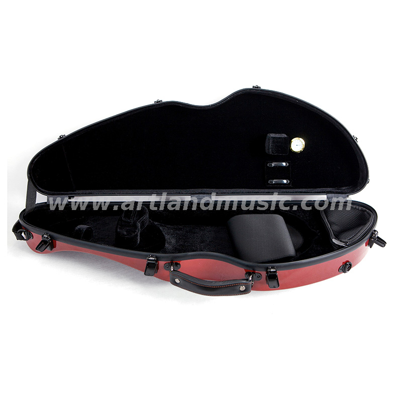Estuche de violín compuesto de fibra de carbono con forma de luna roja (SVC204P)