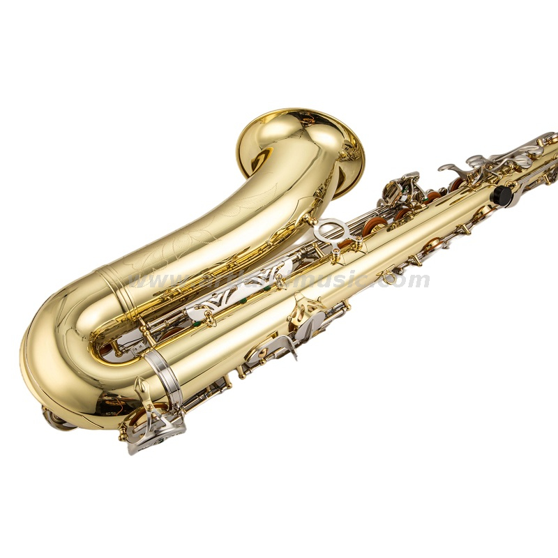 Saxofón tenor Llave de níquel lacado en oro (ATS5505GN) 